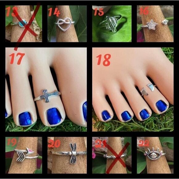 STERLING SILVER TOE RINGS 2 FOR $30.00 - Picture 8 of 10